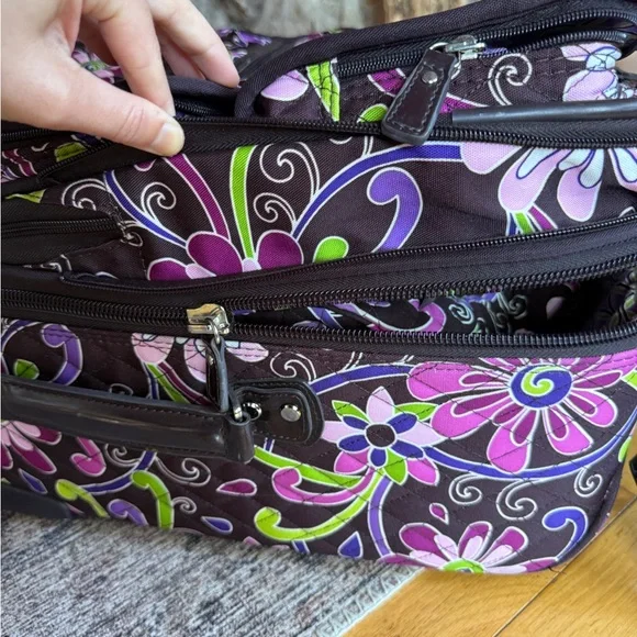 Vera Bradley Retired "Purple Punch" Purple Floral Suitcase - Purple, Brown - Picture 12 of 16